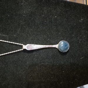 Sapphireskies Designs Sterling & Vonson Blue Jade Repurposed Salt Spoon Necklace